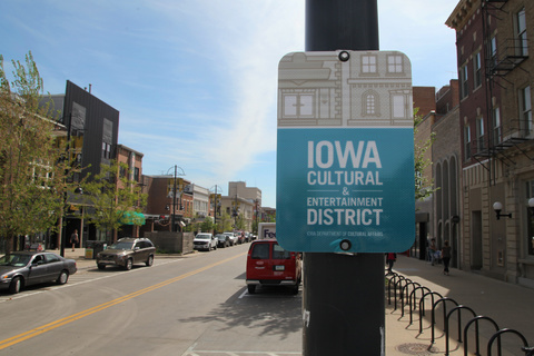 Iowa Cultural and Entertainment District sign