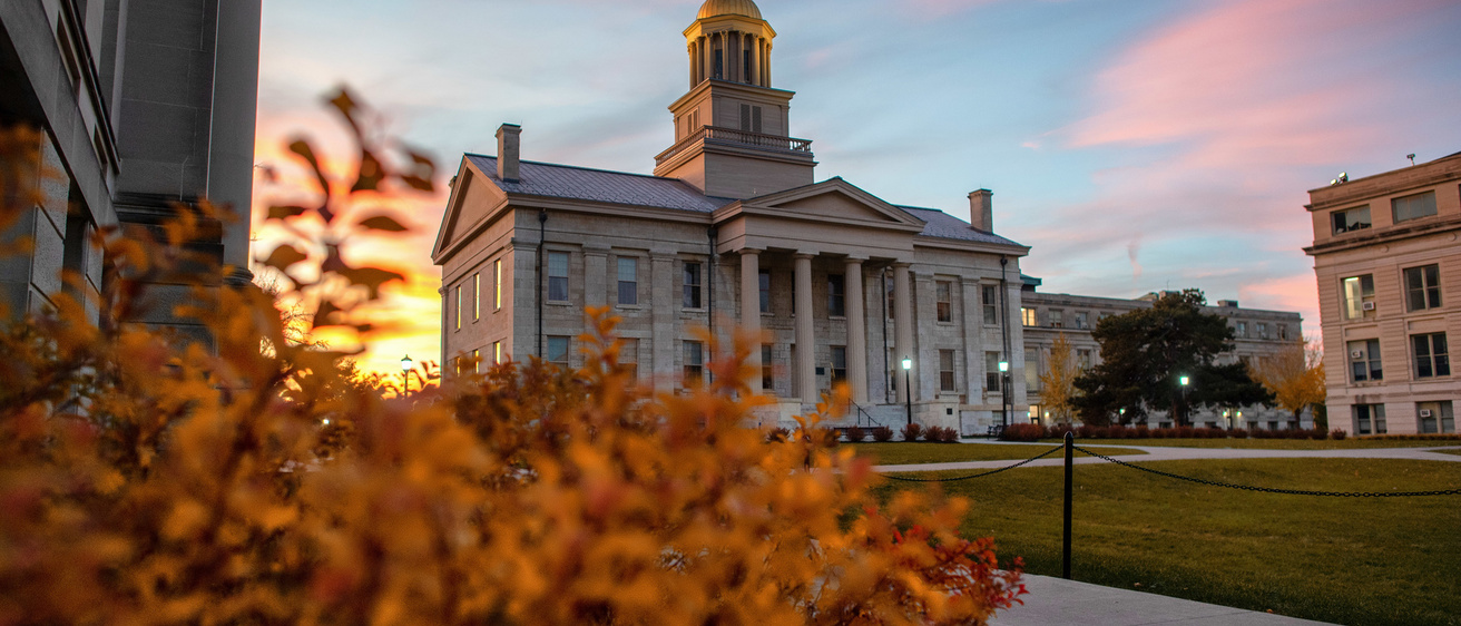 Fall colors in front of Old Capitol building